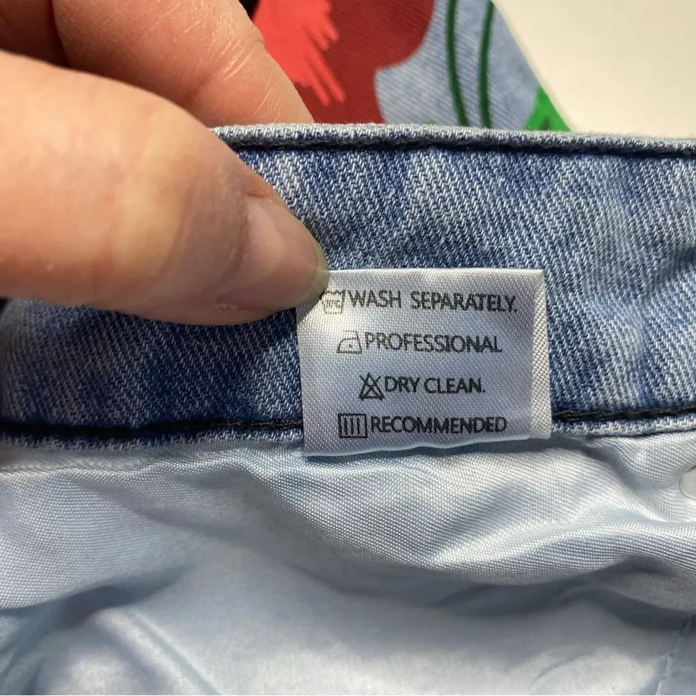 MISSLOOK Flower Power Bohemian Painted Jeans Floral Hippie Blue Sz XL - Picture 9 of 10